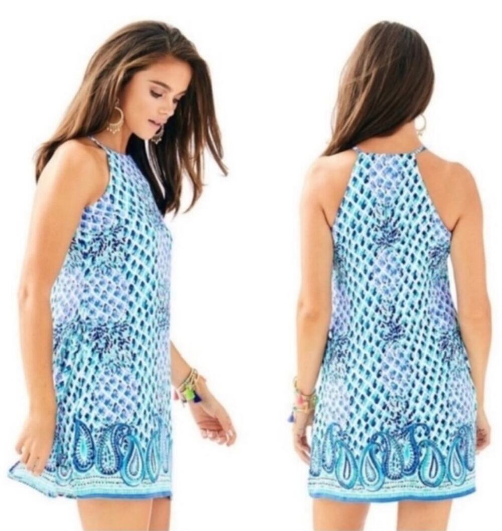 Lilly Pulitzer Women's Donna Romper Blue Pineapple Print Lined Size 0